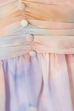 Quiz Light Pink Tie Dye Tiered Playsuit Discount