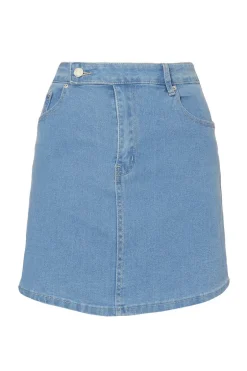 Quiz Light Wash Denim Mini Skirt