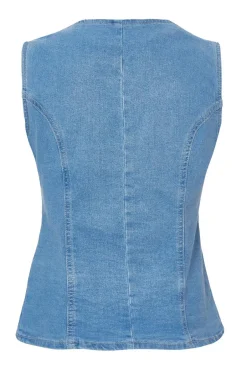 Quiz Light Wash Denim Waistcoat Online