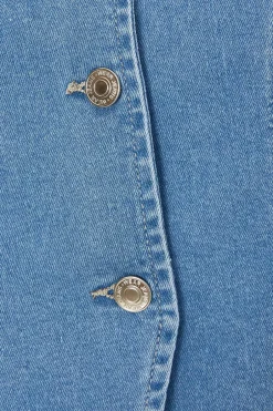 Quiz Light Wash Denim Waistcoat Online
