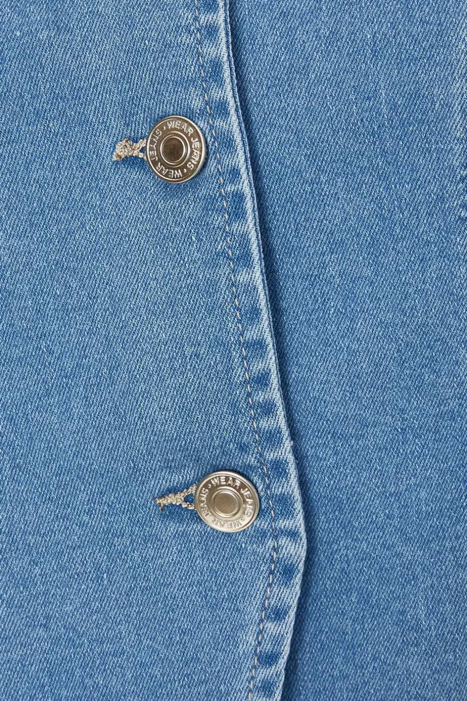 Quiz Light Wash Denim Waistcoat Online