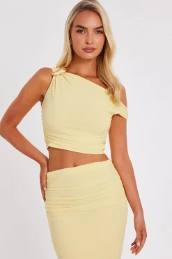 Quiz Buckle Detail Top Light Yellow Hot