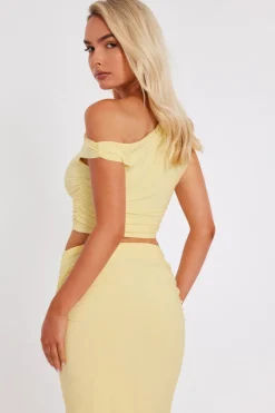 Quiz Buckle Detail Top Light Yellow Hot