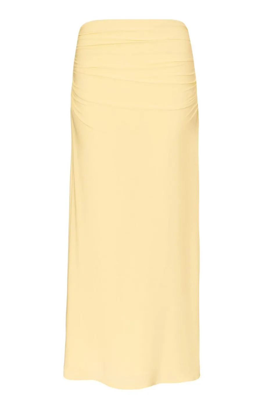 Quiz Light Yellow Ruched Maxi Skirt Online