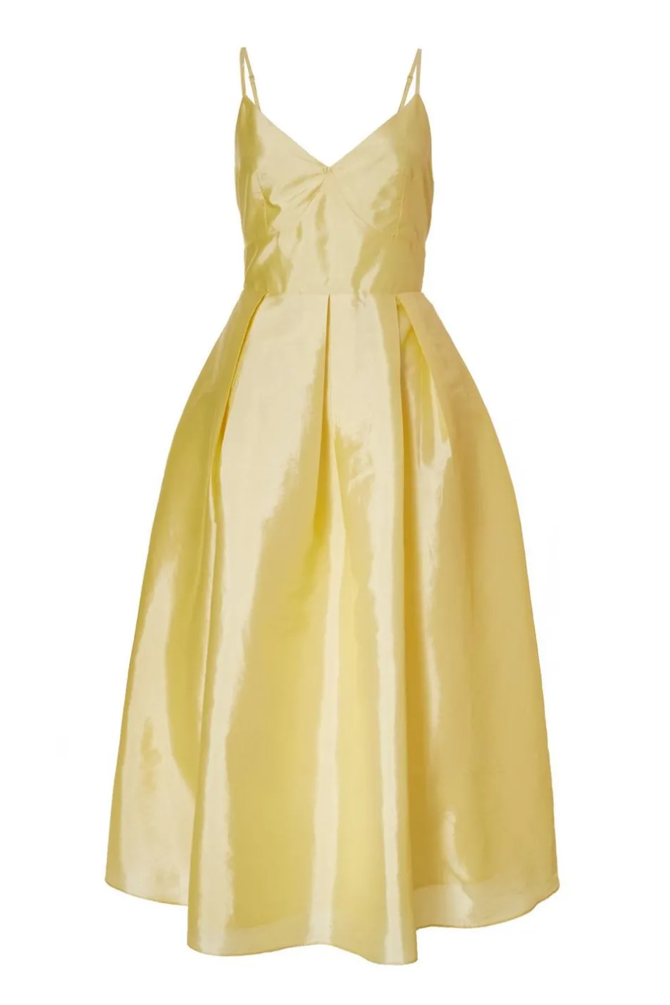 Quiz Taffeta Midaxi Dress Light Yellow Discount