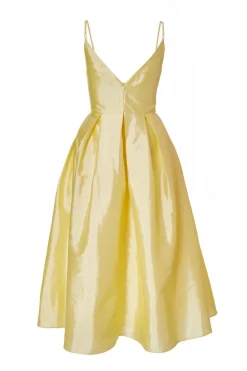Quiz Taffeta Midaxi Dress Light Yellow Discount