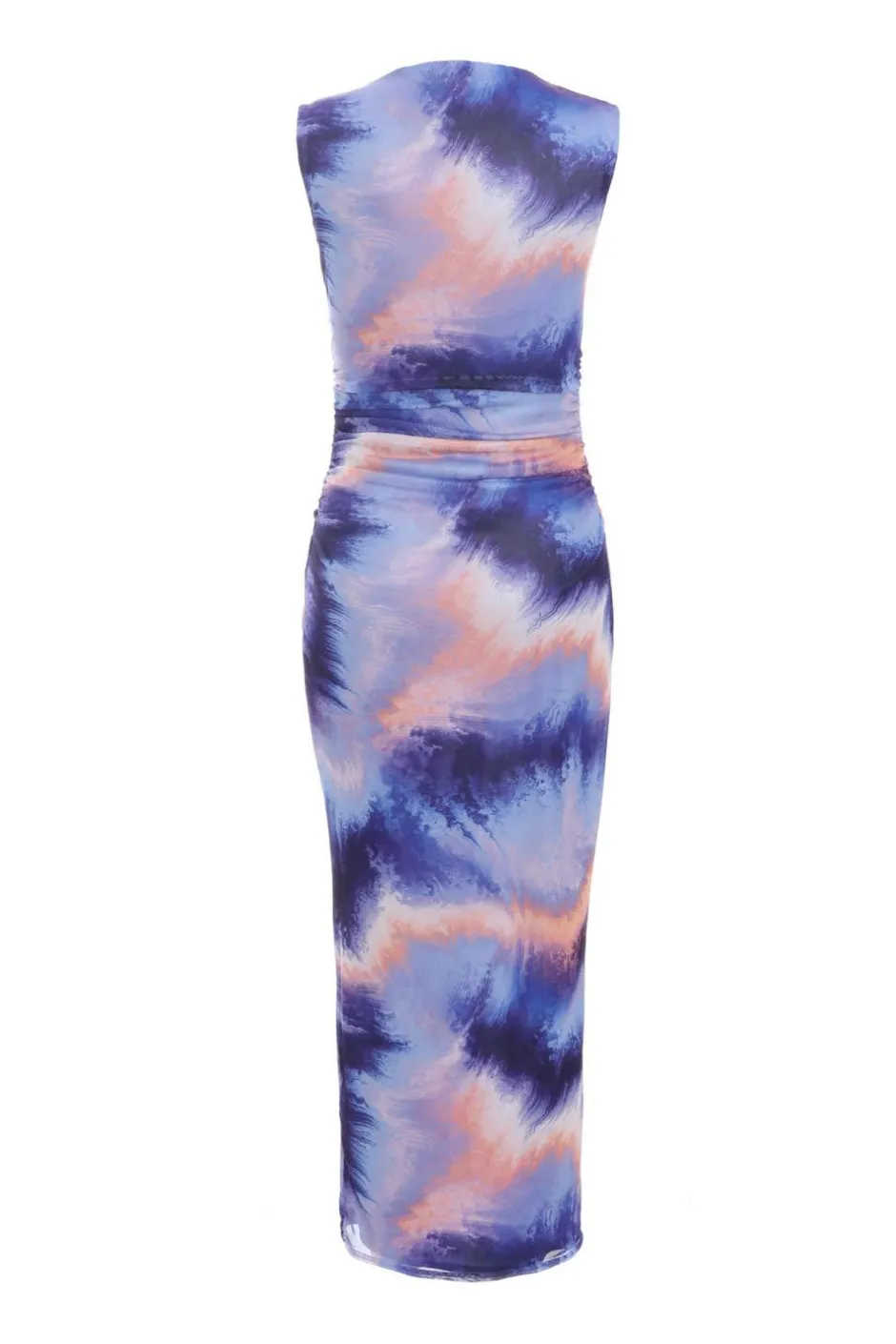 Quiz Lilac Abstract Print Mesh Midaxi Dress New