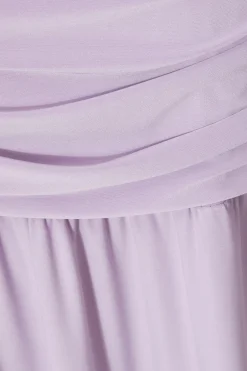 Quiz Bardot Drop Waist Maxi Dress Lilac Sale