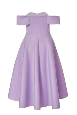 Quiz Lilac Bardot Midi Skater Dress Sale