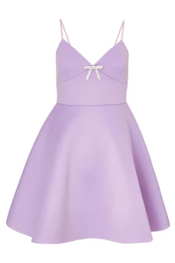 Quiz Bow Front Skater Dress Lilac Online