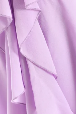 Quiz Lilac Chiffon Frill Mini Skater Dress New
