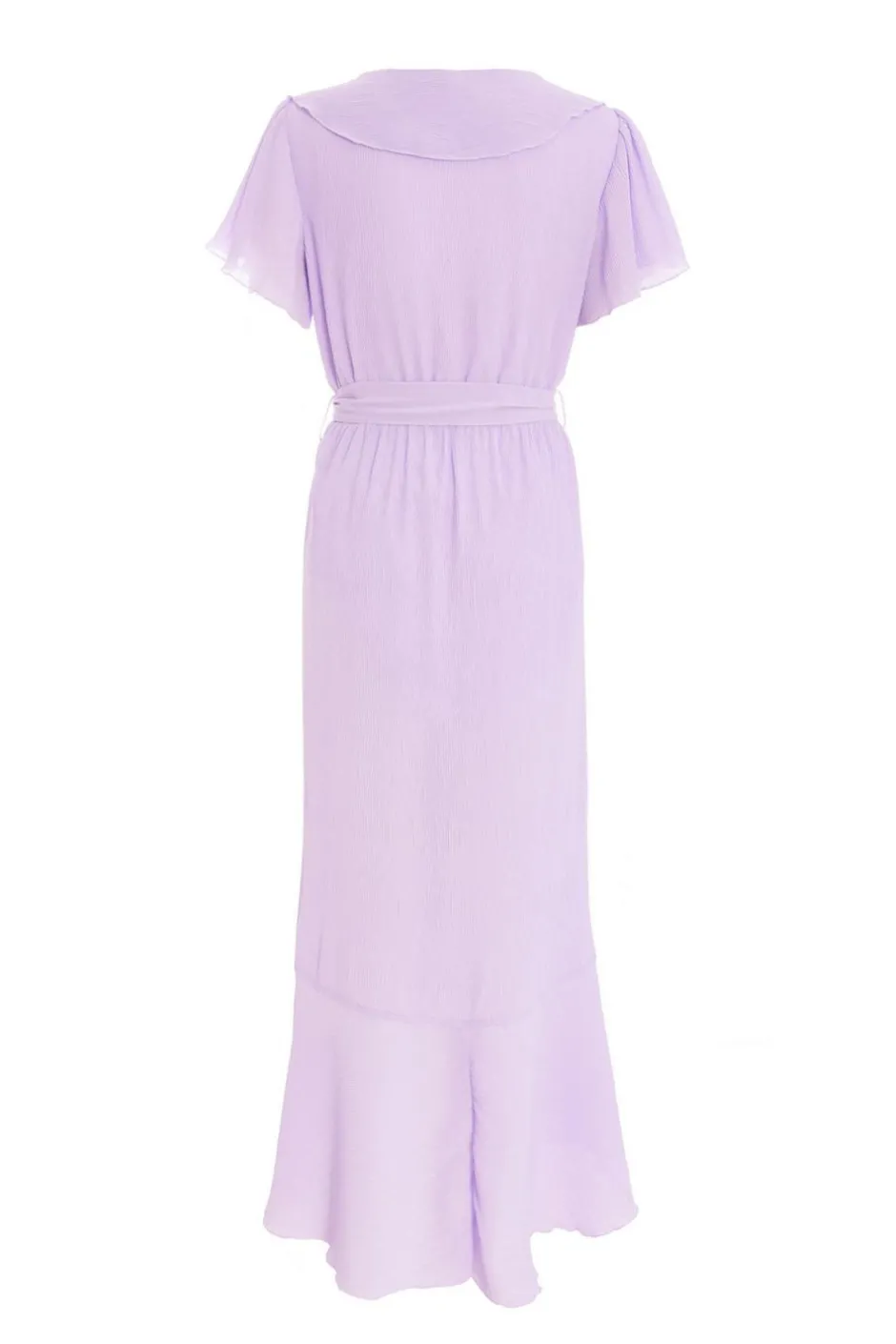 Quiz Lilac Crinkle Frill Midaxi Dress Clearance