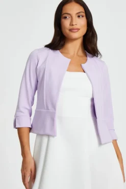 Quiz Lilac Cropped Jacket Best