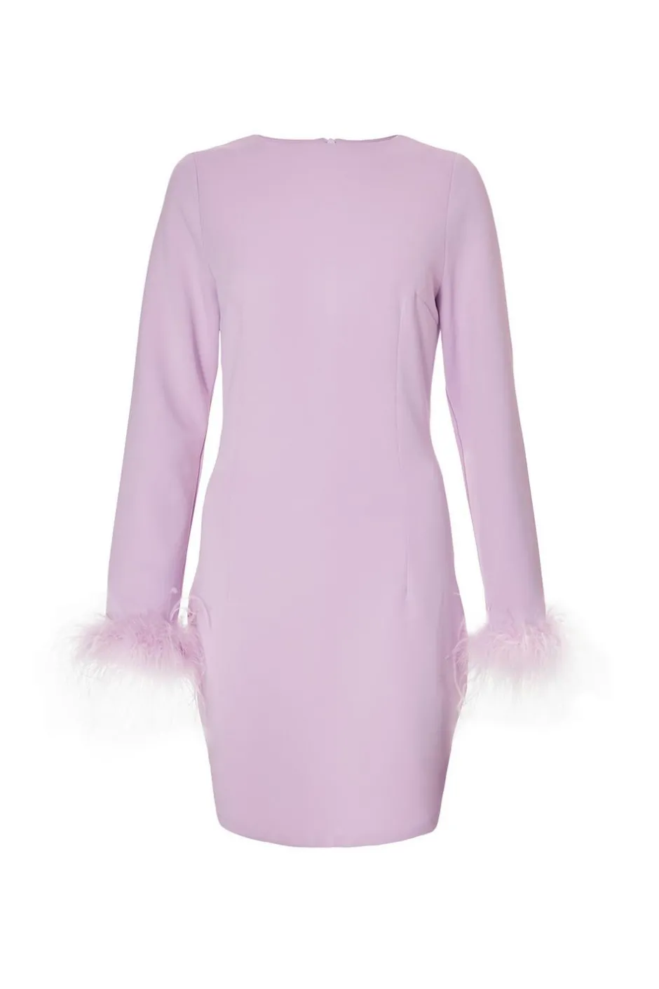 Quiz Feather Trim Mini Dress Lilac Online