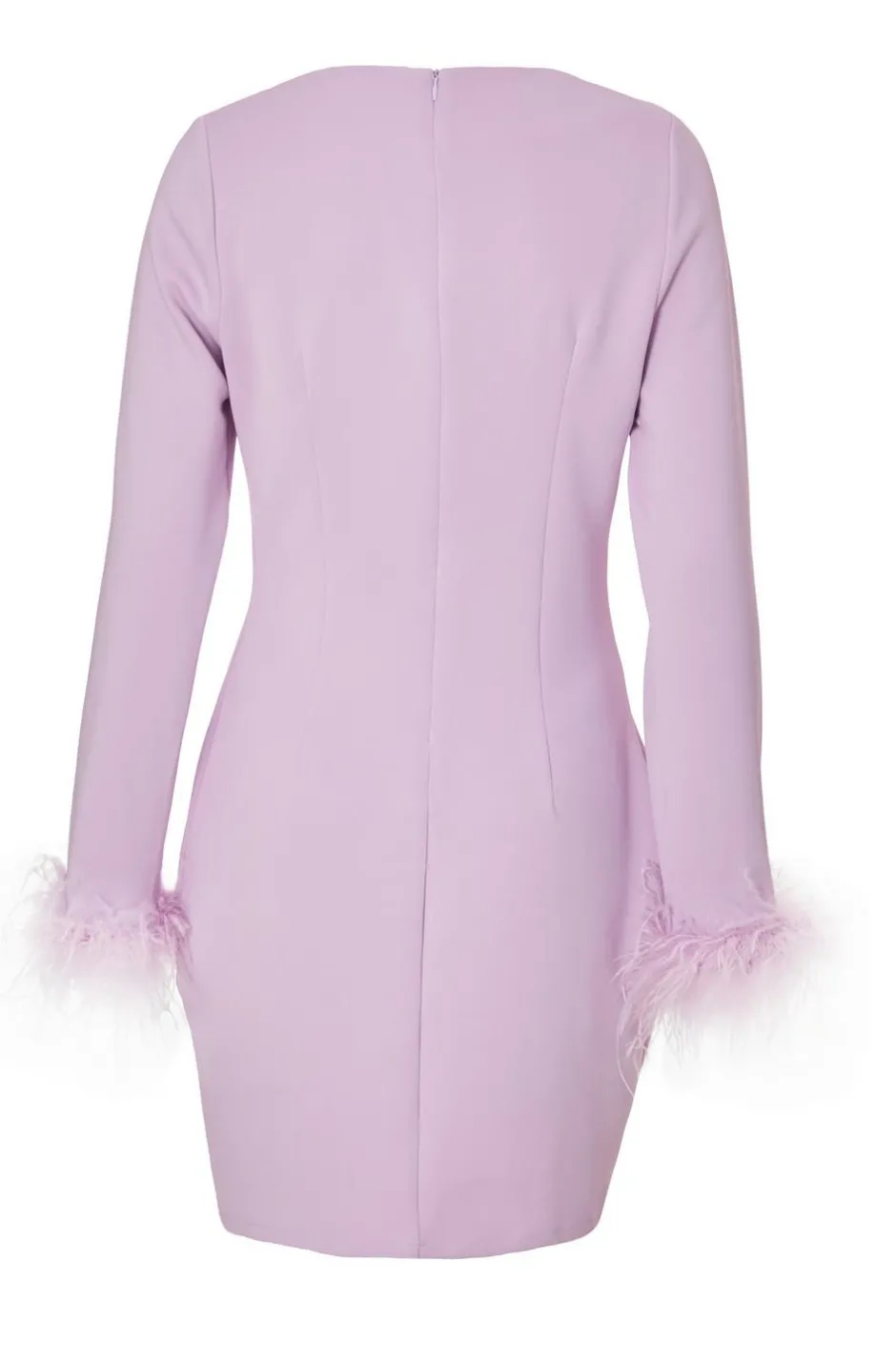 Quiz Feather Trim Mini Dress Lilac Online