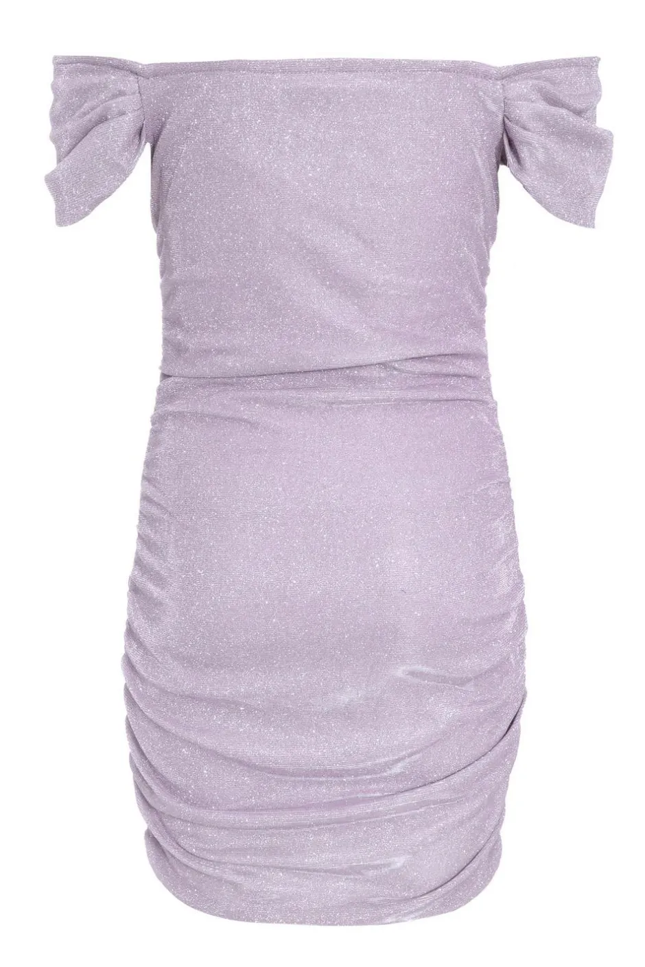 Quiz Lilac Glitter Bardot Bodycon Mini Dress