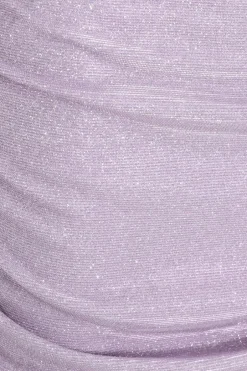 Quiz Lilac Glitter Bardot Bodycon Mini Dress