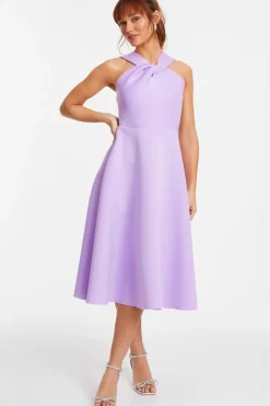 Quiz Lilac Halter Neck Skater Midi Dress Best