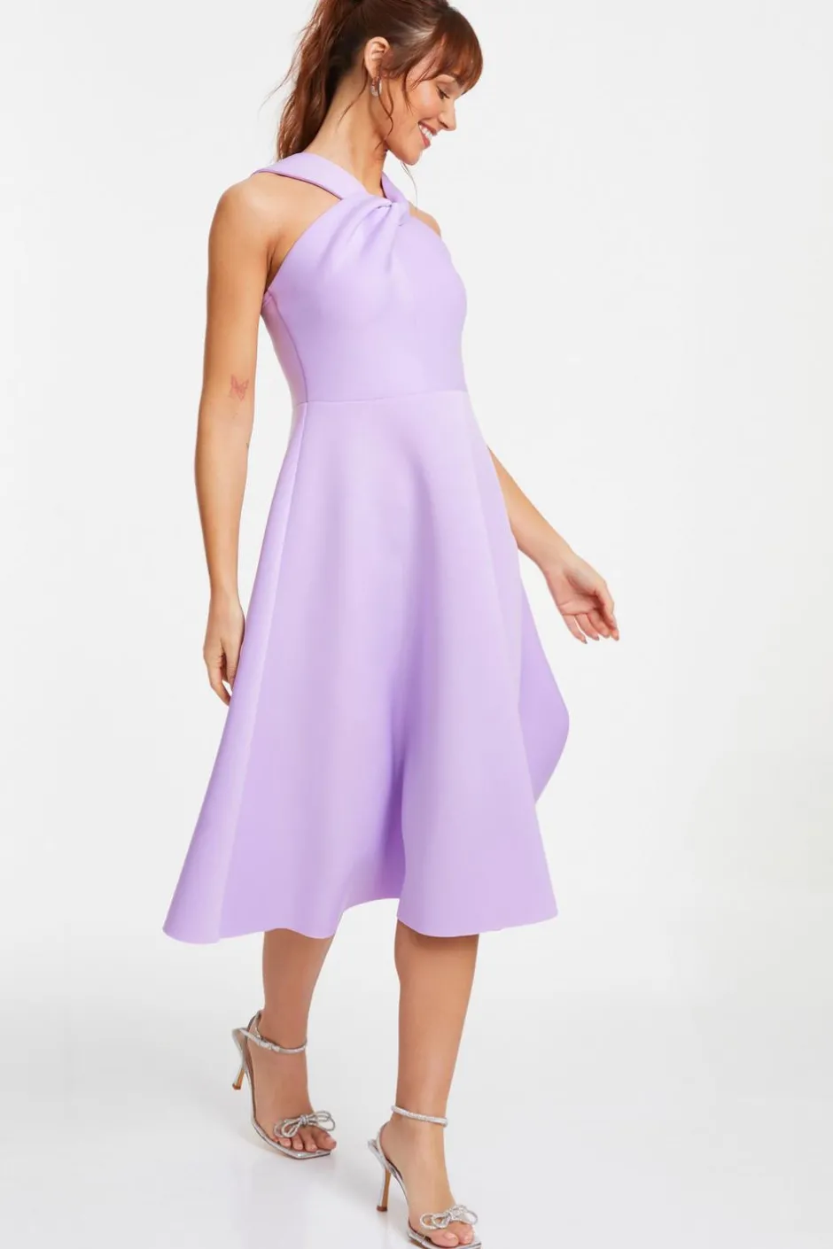 Quiz Lilac Halter Neck Skater Midi Dress Best