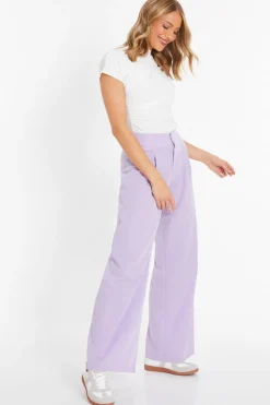 Quiz Linen Palazzo Trousers Lilac New