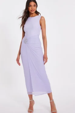 Quiz Lilac Mesh Buckle Midaxi Dress Best