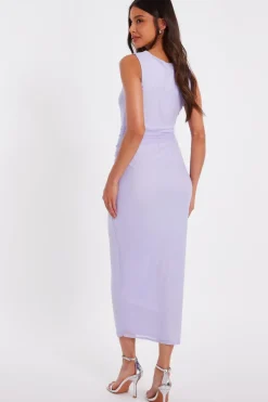 Quiz Lilac Mesh Buckle Midaxi Dress Best