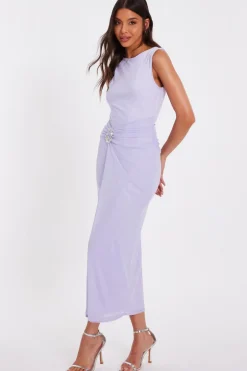 Quiz Lilac Mesh Buckle Midaxi Dress Best