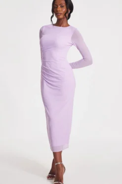 Quiz Lilac Mesh Diamante Midaxi Dress New