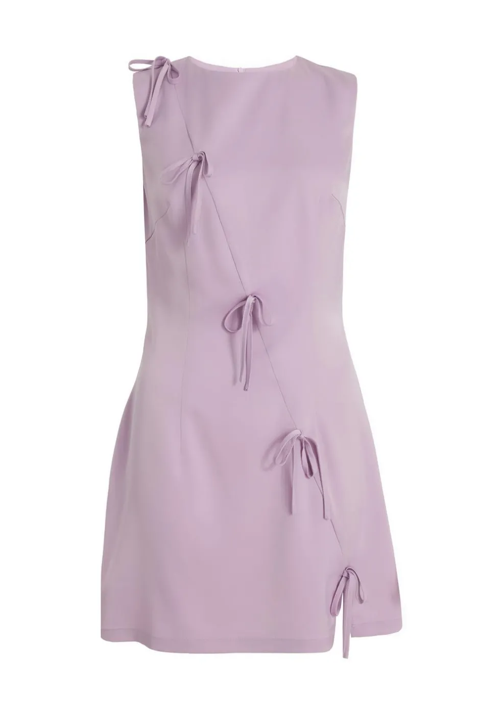 Quiz Lilac Satin Bow Mini Dress Outlet