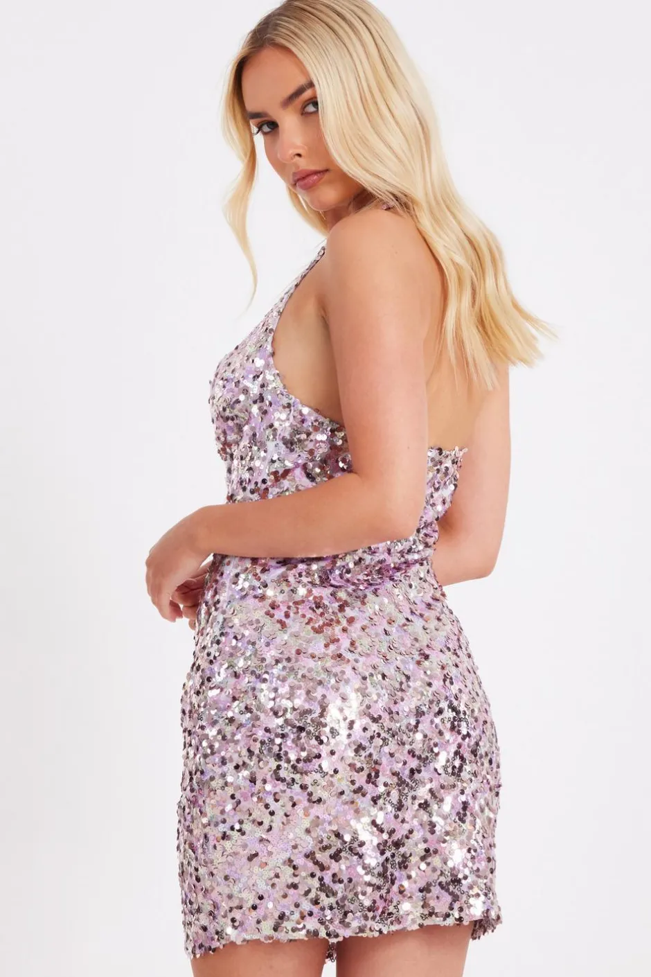 Quiz Lilac Sequin Mini Dress Clearance
