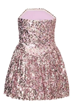 Quiz Lilac Sequin Puff Ball Mini Dress New