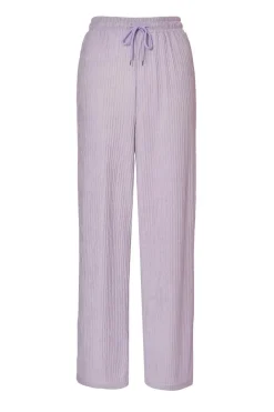 Quiz Textured Palazzo Trousers Lilac Clearance