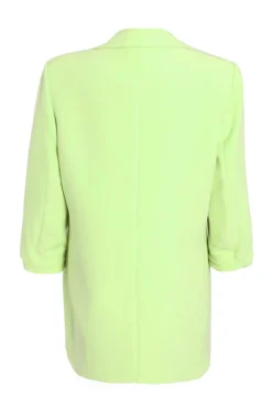 Quiz Ruched Sleeve Blazer Lime Sale