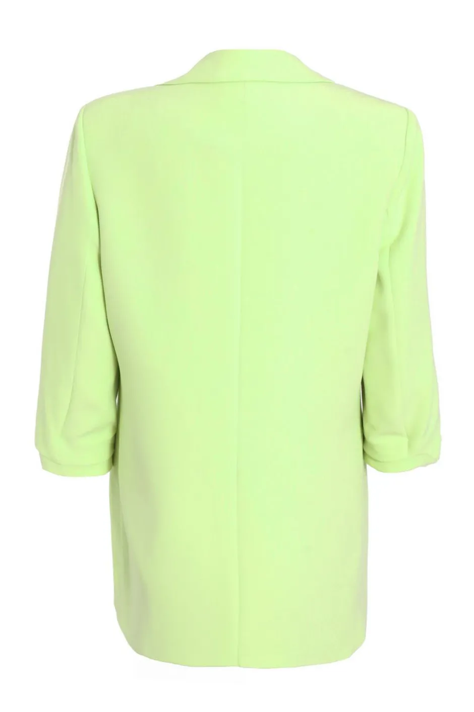 Quiz Ruched Sleeve Blazer Lime Sale