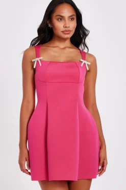 Quiz A-Line Mini Dress Magenta New