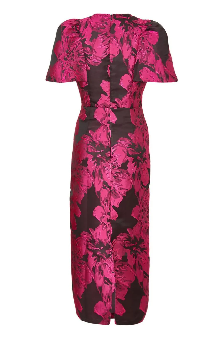 Quiz Magenta Floral Short Sleeve Midaxi Dress New