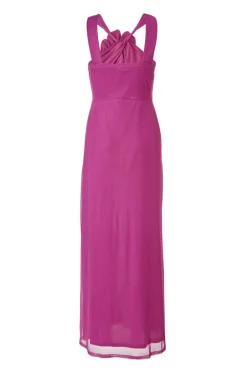 Quiz Magenta Mesh Corsage Maxi Dress Sale