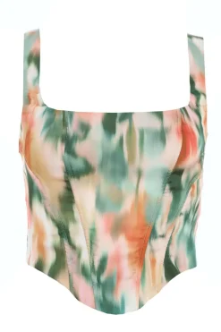 Quiz Marble Print Corset Top Outlet