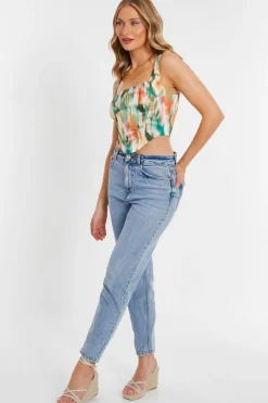 Quiz Marble Print Corset Top Outlet