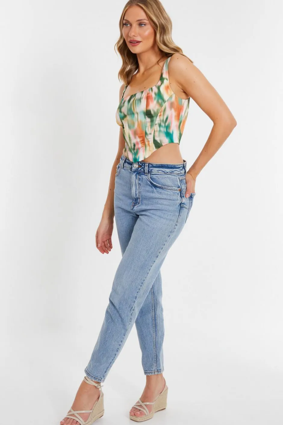 Quiz Marble Print Corset Top Outlet