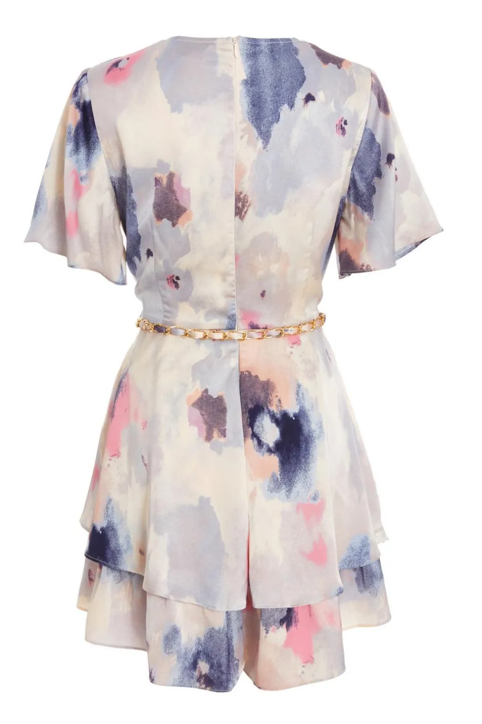Quiz Marble Print Tiered Playsuit