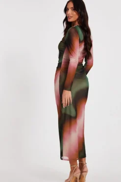 Quiz Mesh Marble Print Midaxi Dress Discount