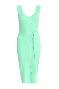 Quiz Knitted Tie Belt Bodycon Midi Dress Mint Online