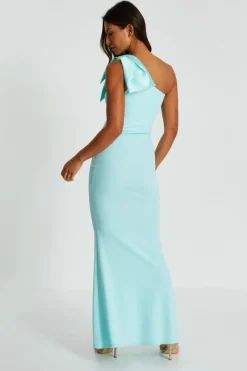 Quiz Mint One Shoulder Bow Maxi Dress Best