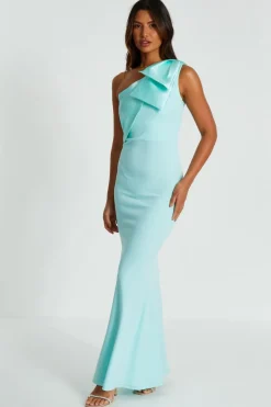 Quiz Mint One Shoulder Bow Maxi Dress Best