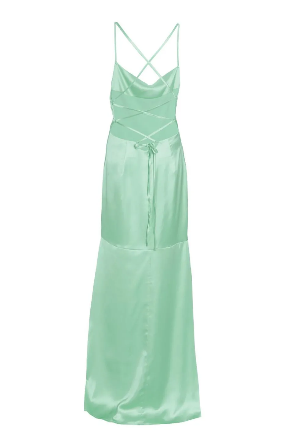 Quiz Satin Cross Back Maxi Dress Mint