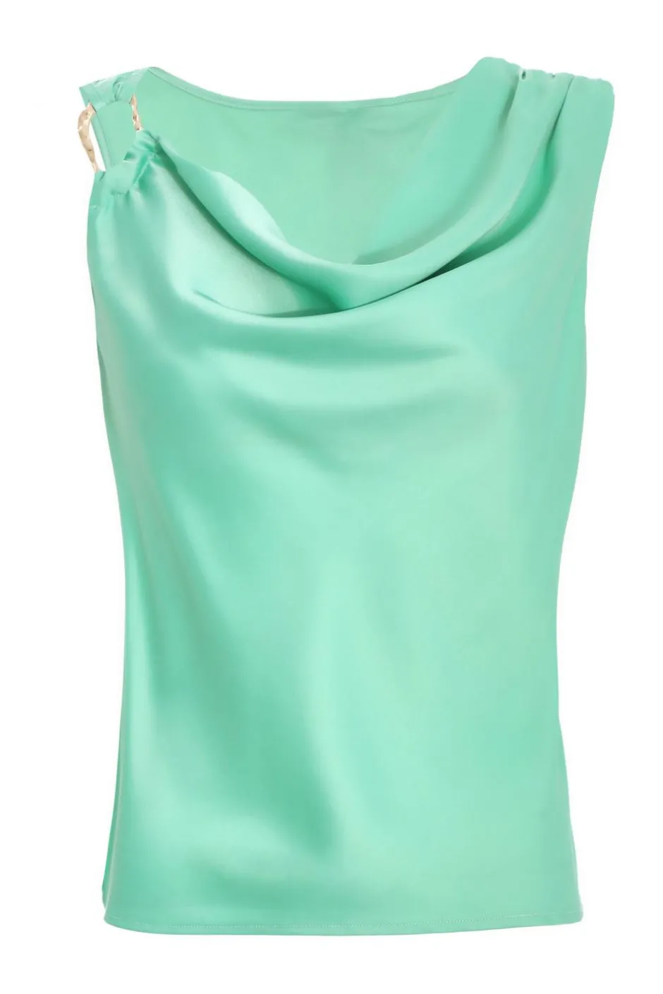 Quiz Mint Satin Vest Top Outlet
