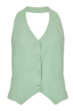Quiz Mint Tailored Waistcoat New