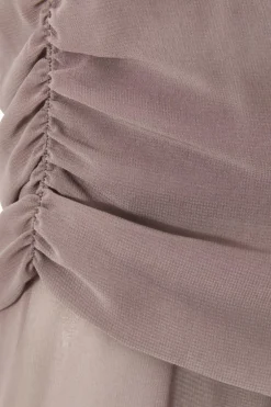 Quiz Mocha Chiffon Ruffle Crop Top New