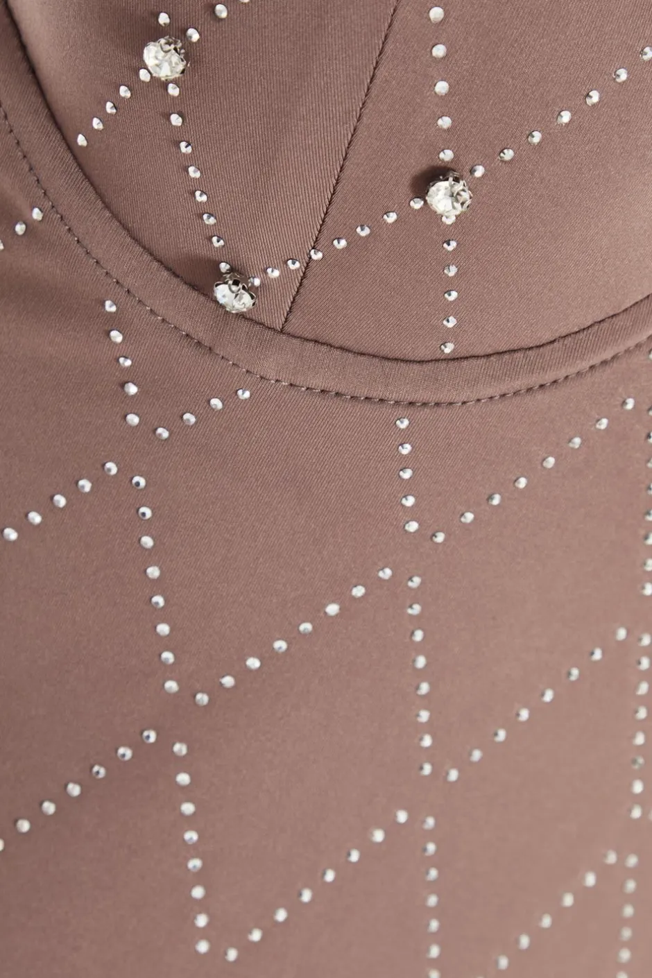Quiz Rhinestone Bodycon Midi Dress Mocha Hot